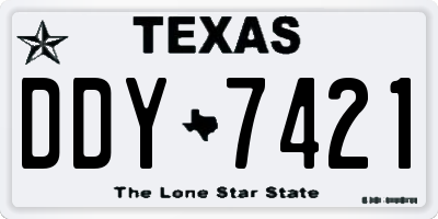 TX license plate DDY7421