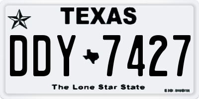 TX license plate DDY7427