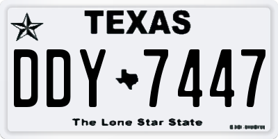 TX license plate DDY7447