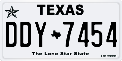 TX license plate DDY7454