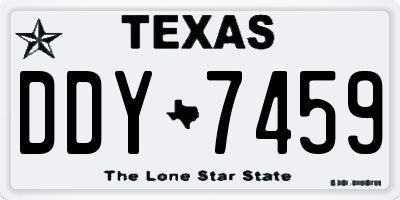 TX license plate DDY7459