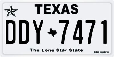 TX license plate DDY7471