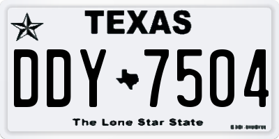 TX license plate DDY7504