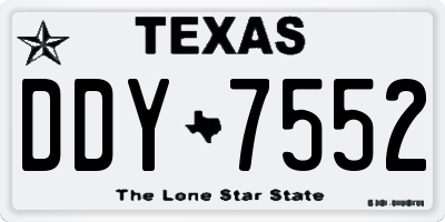TX license plate DDY7552