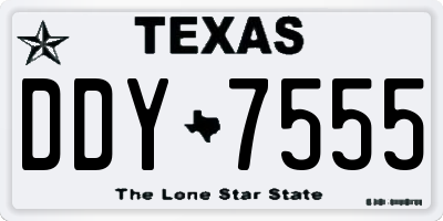 TX license plate DDY7555