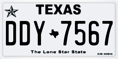 TX license plate DDY7567