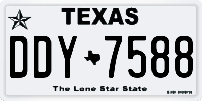 TX license plate DDY7588