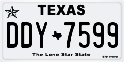 TX license plate DDY7599