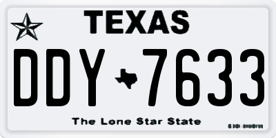 TX license plate DDY7633