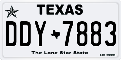 TX license plate DDY7883