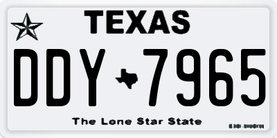 TX license plate DDY7965