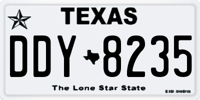 TX license plate DDY8235