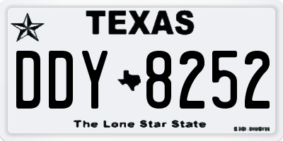 TX license plate DDY8252