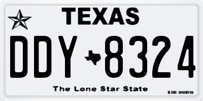 TX license plate DDY8324
