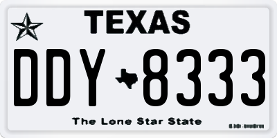 TX license plate DDY8333
