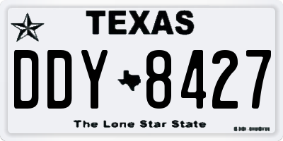 TX license plate DDY8427