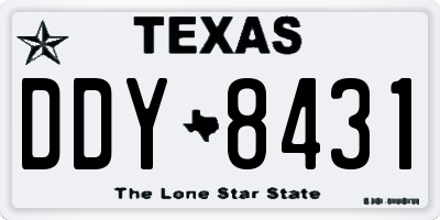 TX license plate DDY8431