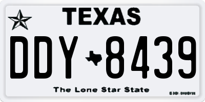 TX license plate DDY8439