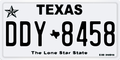 TX license plate DDY8458