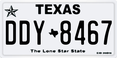 TX license plate DDY8467
