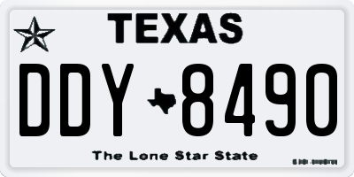 TX license plate DDY8490