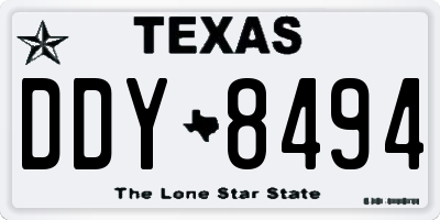 TX license plate DDY8494