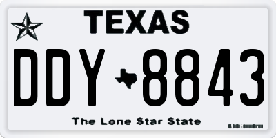 TX license plate DDY8843