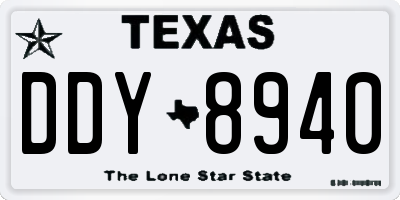 TX license plate DDY8940