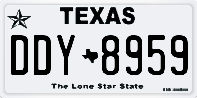 TX license plate DDY8959