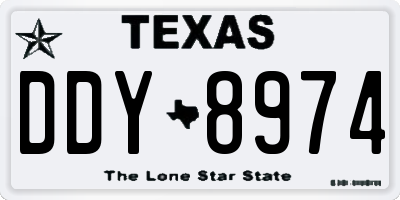 TX license plate DDY8974