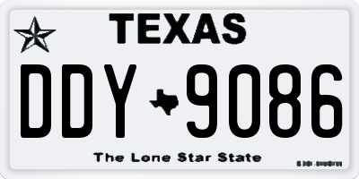 TX license plate DDY9086