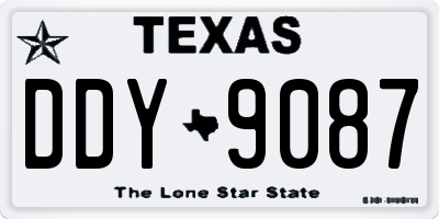 TX license plate DDY9087