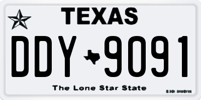 TX license plate DDY9091