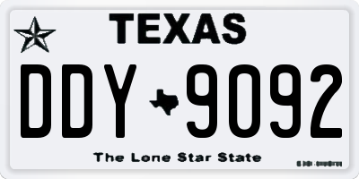 TX license plate DDY9092