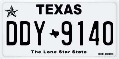 TX license plate DDY9140