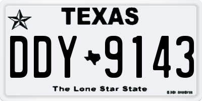 TX license plate DDY9143