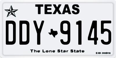 TX license plate DDY9145
