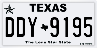 TX license plate DDY9195