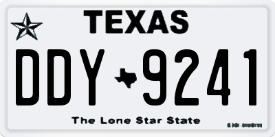 TX license plate DDY9241