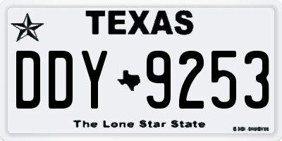 TX license plate DDY9253