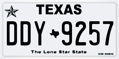 TX license plate DDY9257