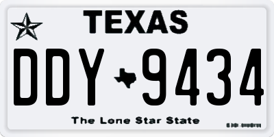 TX license plate DDY9434