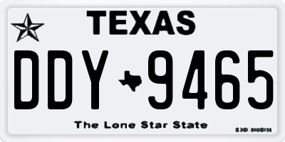 TX license plate DDY9465