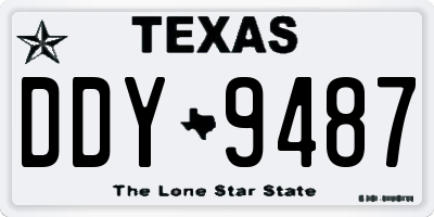 TX license plate DDY9487