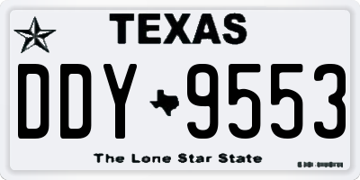 TX license plate DDY9553