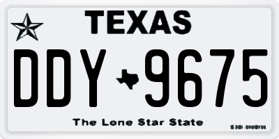 TX license plate DDY9675