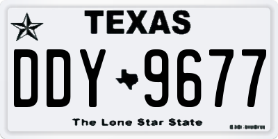 TX license plate DDY9677