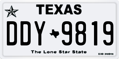 TX license plate DDY9819