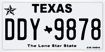 TX license plate DDY9878