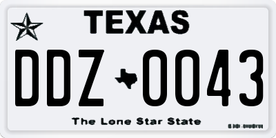 TX license plate DDZ0043